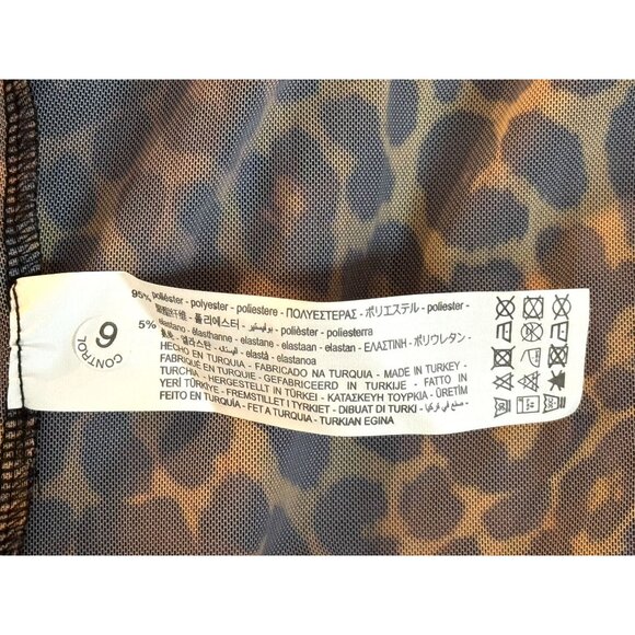 Bershka Leopard Print Mesh Bodysuit Long Sleeve High Neck - Picture 9 of 12